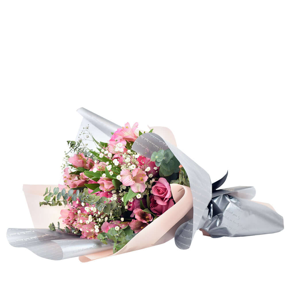 Light Pink Rose Floral Wrap – how the gift is presented
