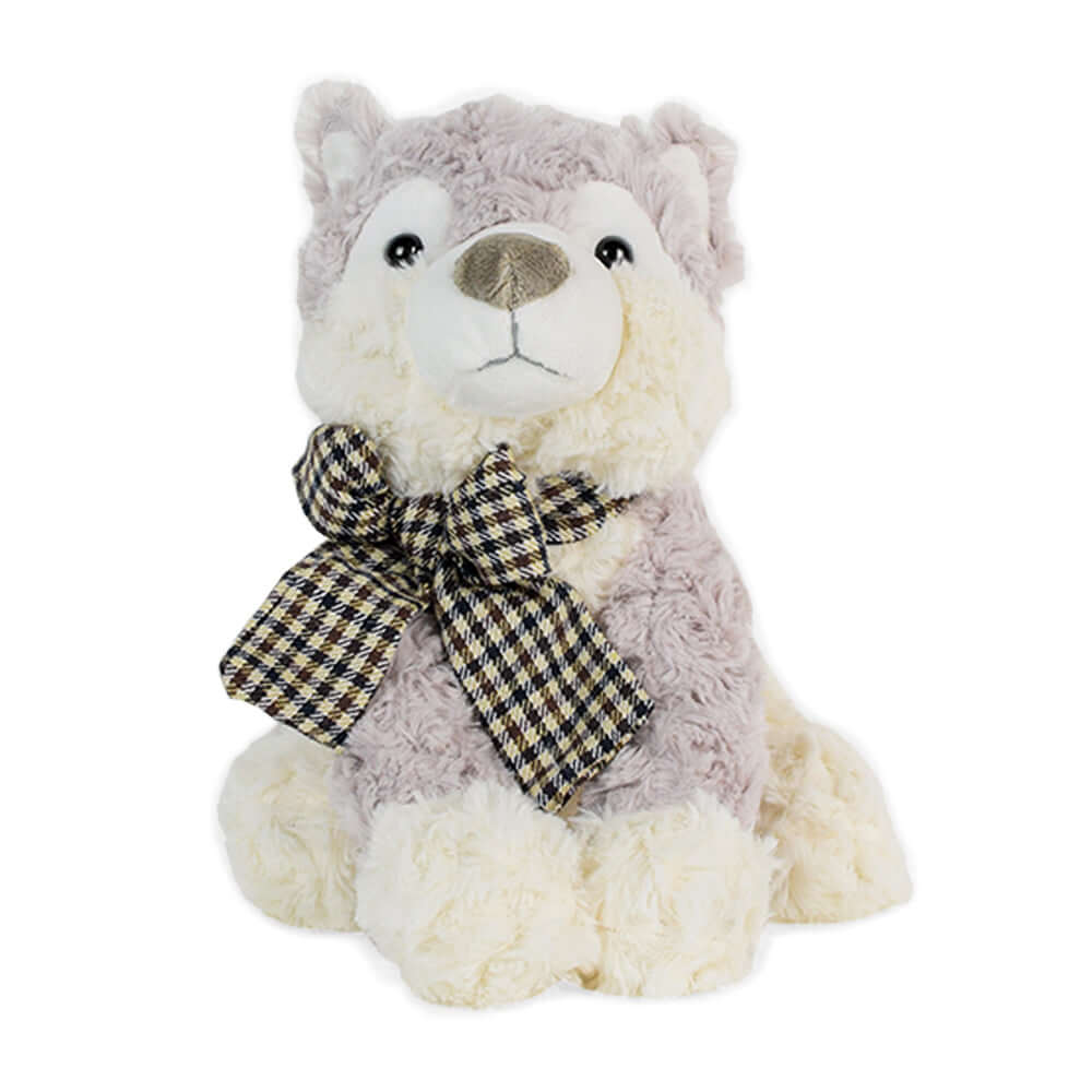 Grey and White Husky Plush – how the gift is presented