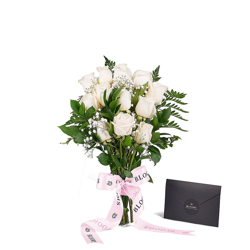 Mother's Day Dozen White Rose Bouquet, mothers day gift, mothers day, rose gift, rose, Connecticut delivery