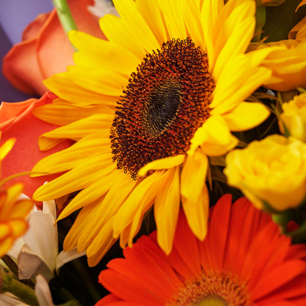 Sunflower Mix Floral Bouquet – how the gift is presented