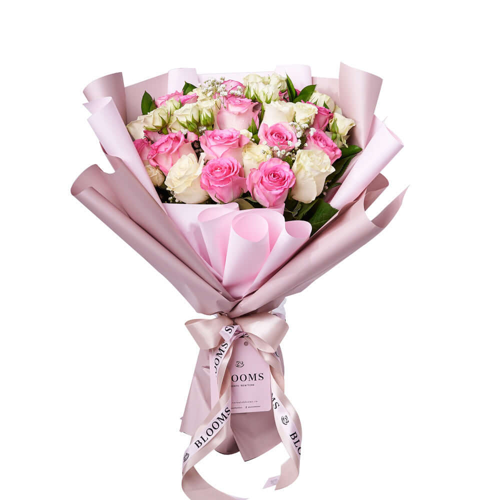 Sublime Pink & White Rose Bouquet, floral gift, rose gift, flower gift, rose bouquet. Connecticut Delivery