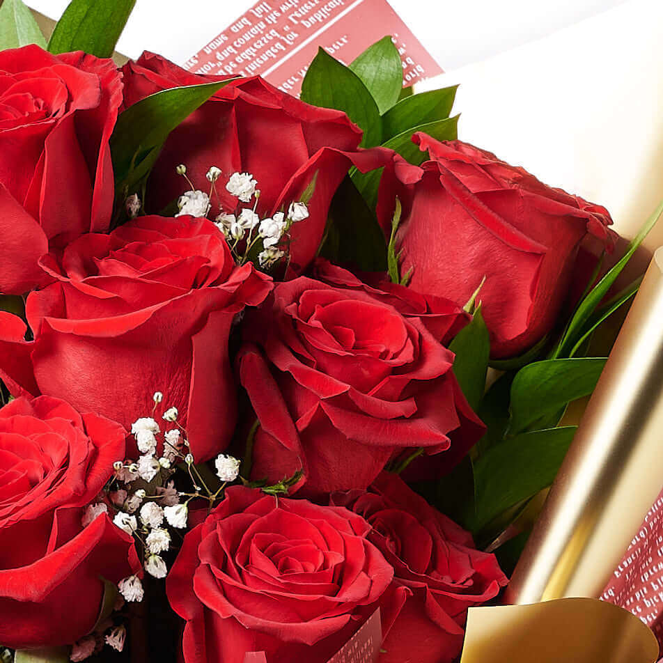 Valentine's Day 12 Stem Red Rose Bouquet With Box & Bear, plush, roses, Valentine's day gifts, Connecticut Flower Delivery