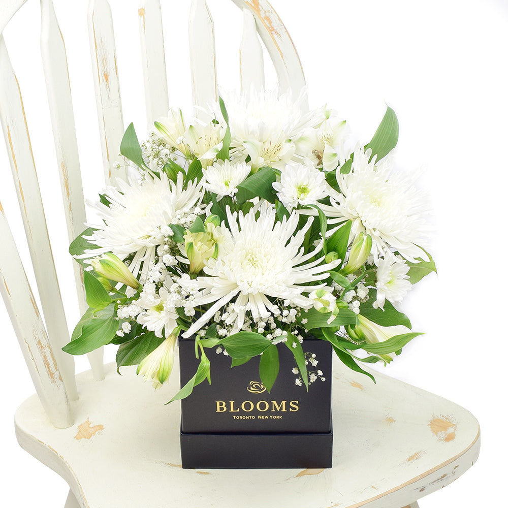 Square Black Hat Box Flower Gift – how the gift is presented