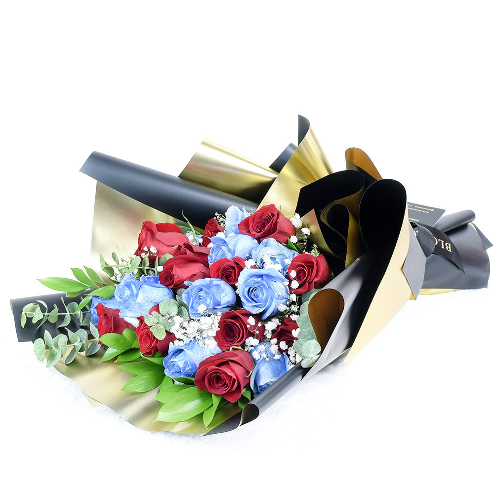 Red and Blue Rose Bouquet. Connecticut Delivery