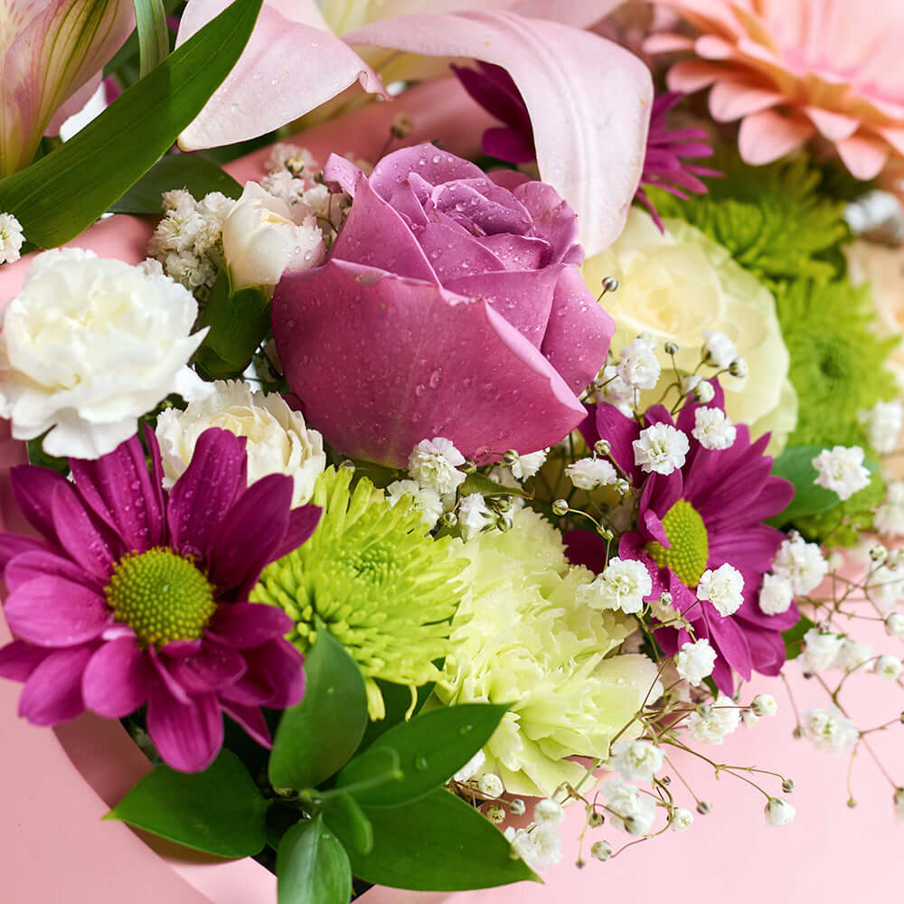 Mixed Flower Toolbox Arrangement – how the gift is presented