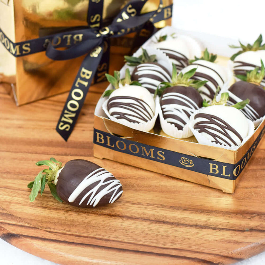 Berry Drizzle Chocolate Dipped Strawberries - Chocolate Gift - Connecticut Delivery