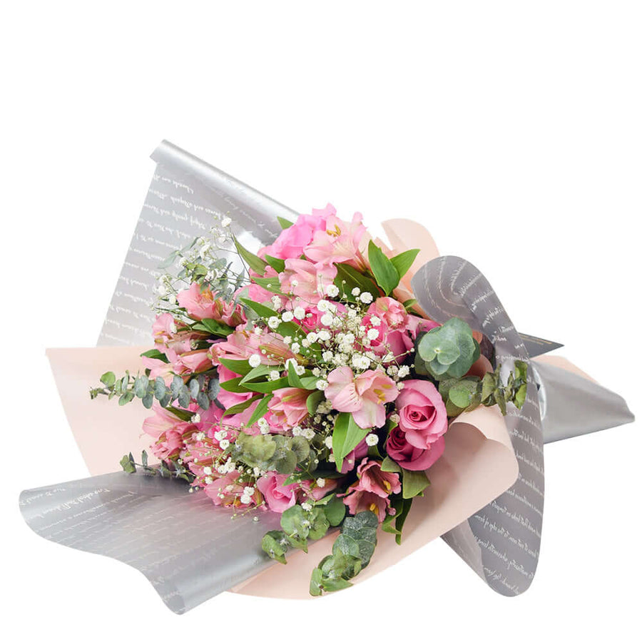 Blushing Notes Mixed Rose Bouquet - Rose Bouquet Gift - Connecticut Delivery