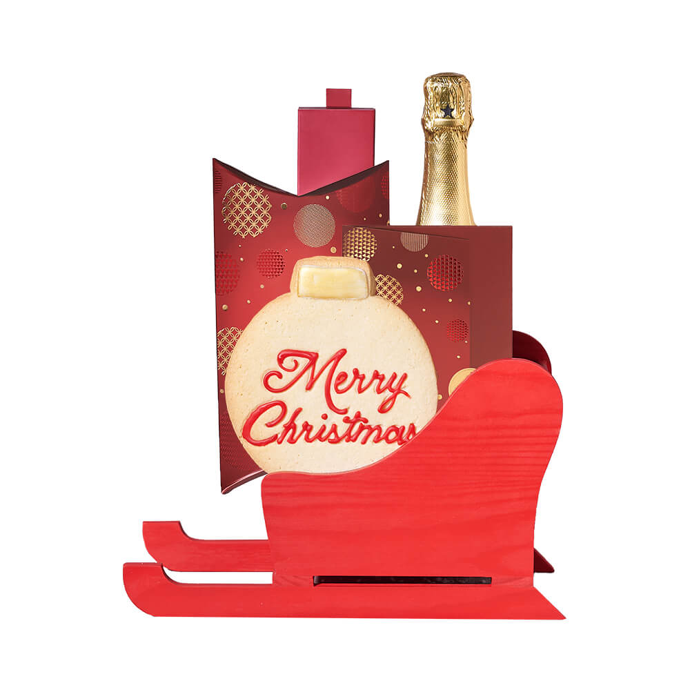 Bubbly Christmas Sleigh Gift, christmas gift, christmas, holiday gift, holiday, gourmet gift, gourmet, champagne gift, champagne, sparkling wine gift, sparkling wine