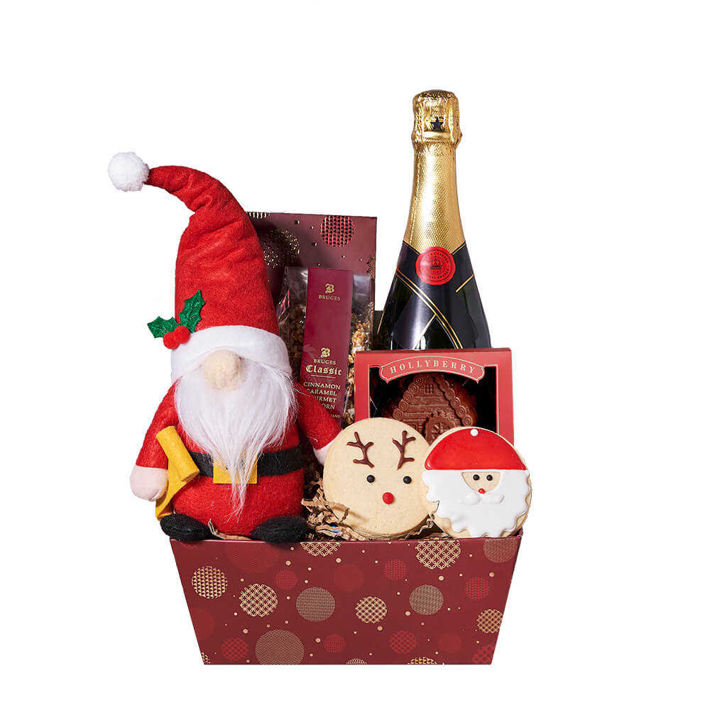 Christmas Champagne &amp; Mr. Claus Gift, christmas gift, christmas, holiday gift, holiday, gourmet gift, gourmet, champagne gift, champagne, sparkling wine gift, sparkling wine