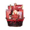 Gourmet Christmas Goodies Champagne Gift Basket, chocolate, champagne, champagne gift basket, gift basket, basket, gift, goodies, christmas, holiday, pretzel, popcorn, chips, shortbread, cookies, delivery, Connecticut