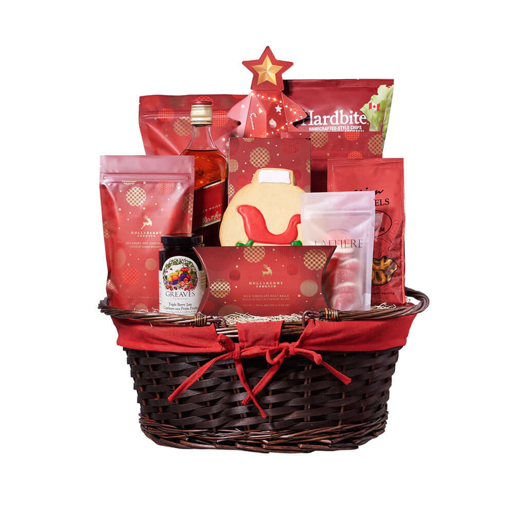 Christmas Delights Liquor Gift Basket, Liquor Gift Baskets, Gourmet Gift Baskets, Chocolate Gift Baskets, Xmas Gifts, Liquor , Cookies, Pretzels, Chocolates, Jam, Popcorn, Chips, Christmas Gift Baskets, Connecticut Delivery