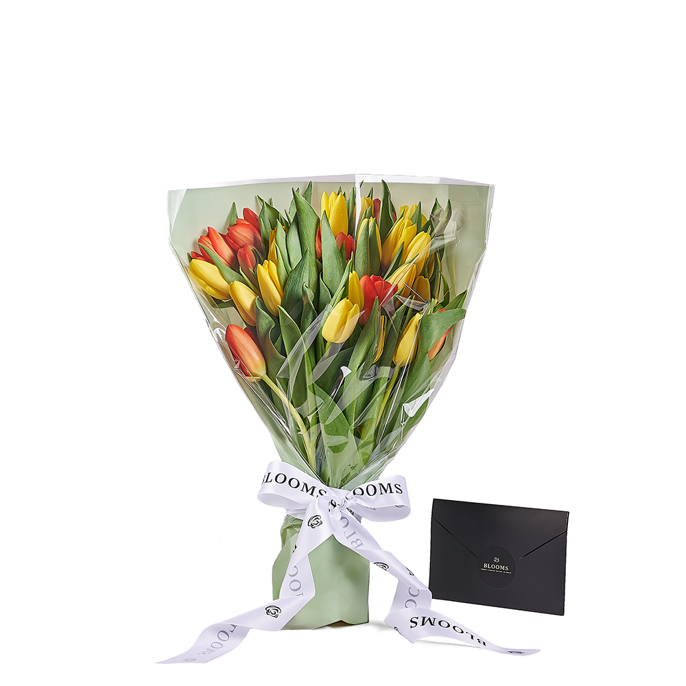 Country Garden Tulip Bouquet, tulip gift, tulips, seasonal flower gift, seasonal flowers, flower gift, flowers, Connecticut delivery