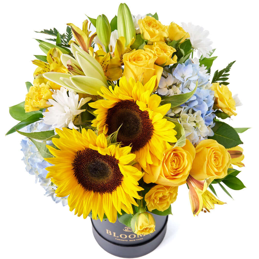Crowning Glory Sunflower Arrangement, mixed flower assortment, sunflower assortment, sunflower arrangement delivery Connecticut, Connecticut