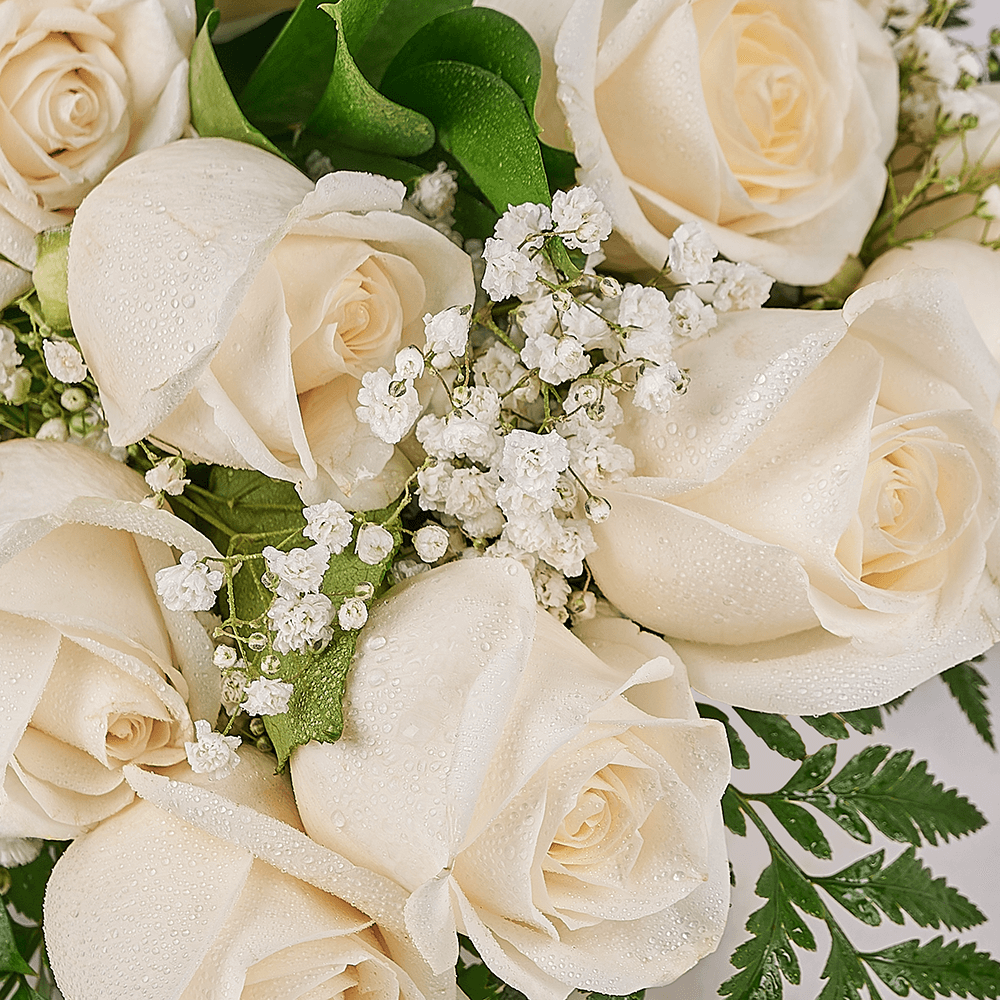Enduring White Rose Bouquet & Box, floral gifts, rose gifts, gifts, roses, Connecticut delivery