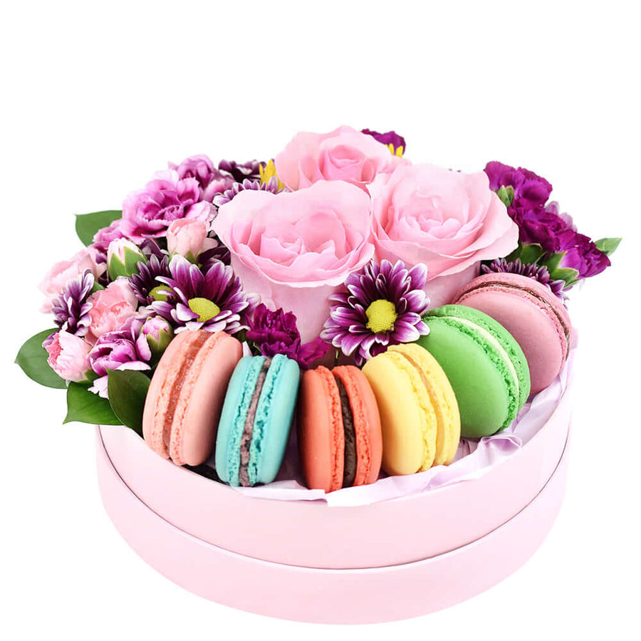 French Soirée Floral Gourmet Box Set - Flower Gift Basket - Connecticut Delivery