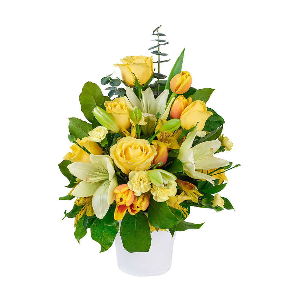 Connecticut Flower Delivery - Connecticut Flower Gifts - Gold & Cream Mixed Arrangement