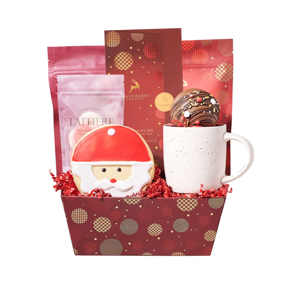 Holiday Hot Chocolate &amp; Treat Gift Tray, christmas gift basket, christmas gift, christmas, holiday gift basket, holiday gift, holiday, chocolate gift basket, chocolate gift, chocolate
