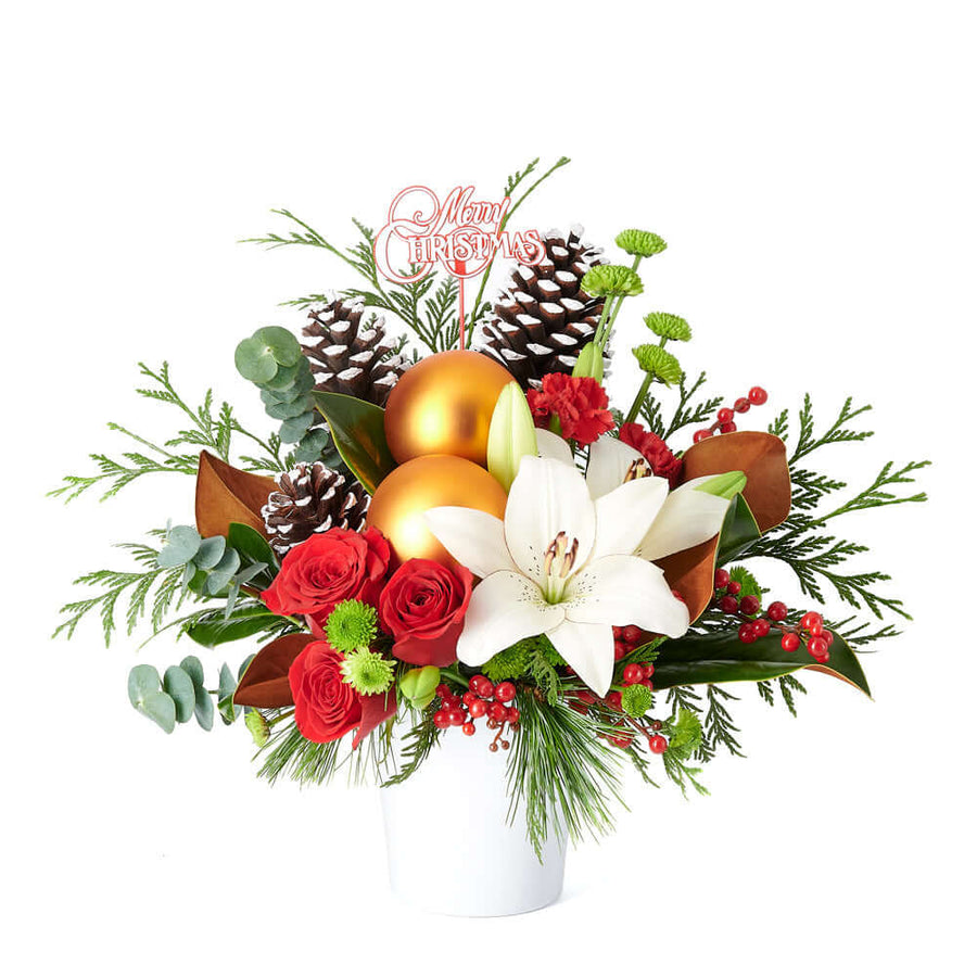 Mixed flower arrangement, Mixed Floral Arrangement, Mix Floral Arrangement, Flower Arrangement, Floral Arrangement, holiday, christmas, Set 24011-2021, holiday arrangement delivery, delivery holiday arrangement, christmas flowers Connecticut, Connecticut christmas flowers,Connecticut