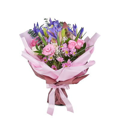 Lavender Whispers Iris Bouquet from Connecticut Blooms - Mixed Flower Gift - Connecticut Delivery.