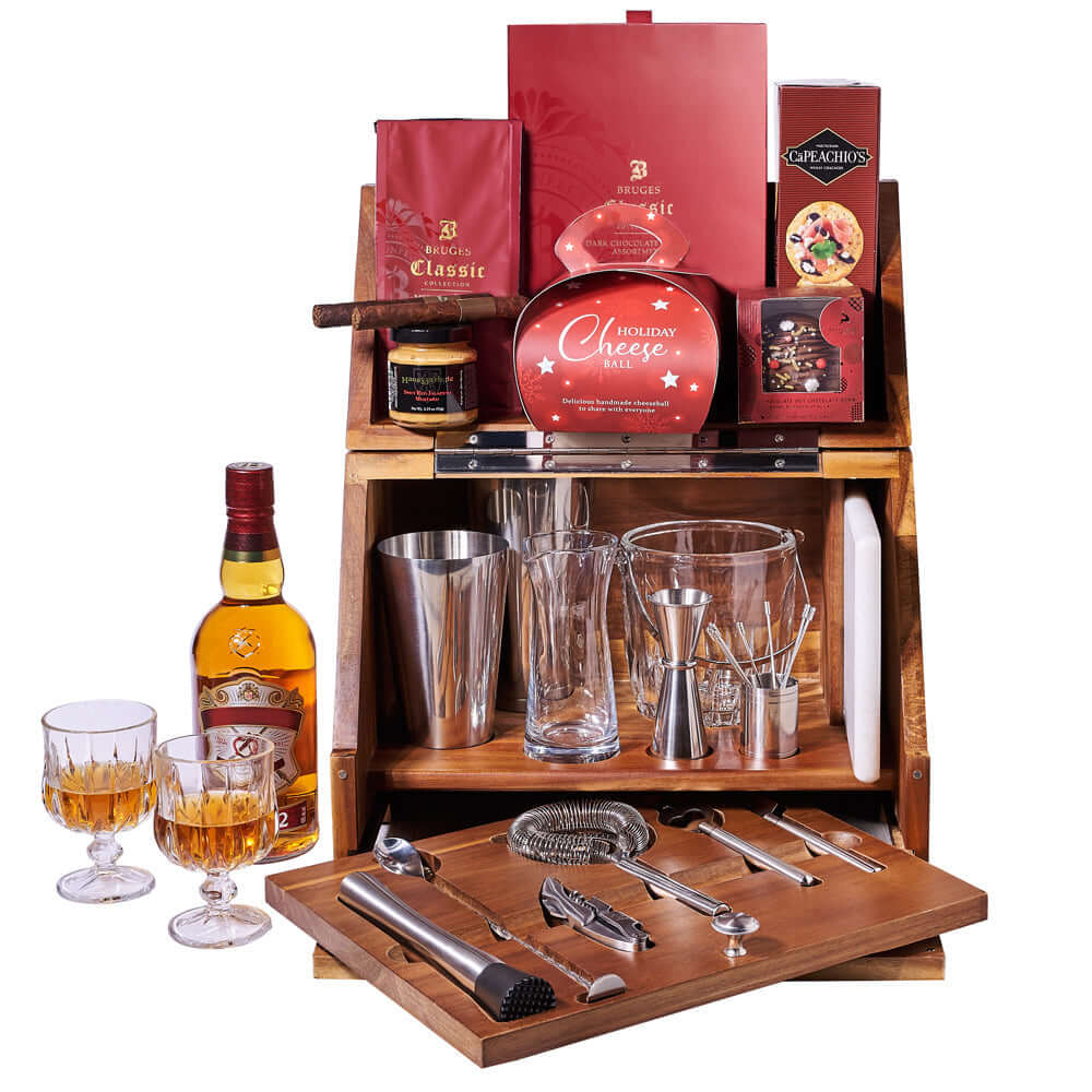 Lavish Holiday Cocktail Gift, holiday gift basket, holiday gift, holiday, christmas gift basket, christmas gift, christmas, liquor gift basket, liquor gift, liquor, gourmet gift basket, gourmet gift, gourmet, gift, basket, gift basket
