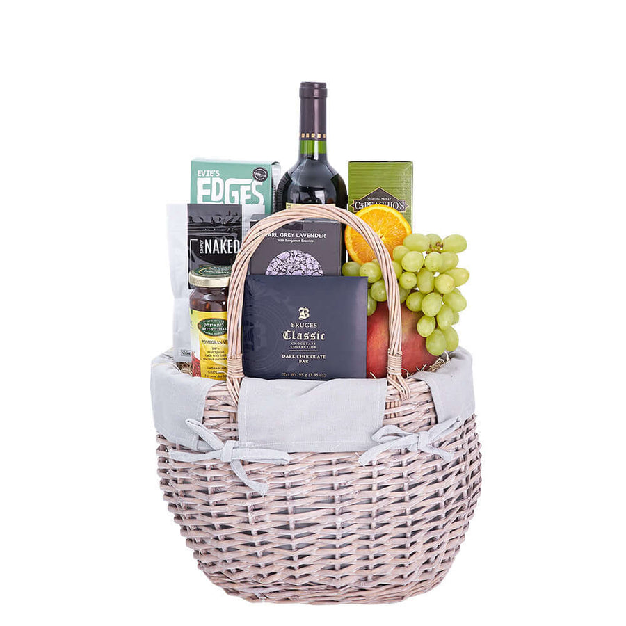 Luxurious Fresh Delights Kosher Wine Gift Basket - Connecticut Delivery