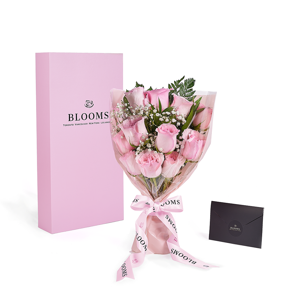 Mother’s Day 12 Stem Pink Rose Bouquet with Box, rose gift, rose, mothers day gift, mothers day, Connecticut delivery