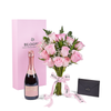 Mother’s Day 12 Stem Pink Rose Bouquet with Box & Champagne, champagne gift, champagne, sparkling wine gift, sparkling wine, mothers day gift, mothers day, Connecticut delivery