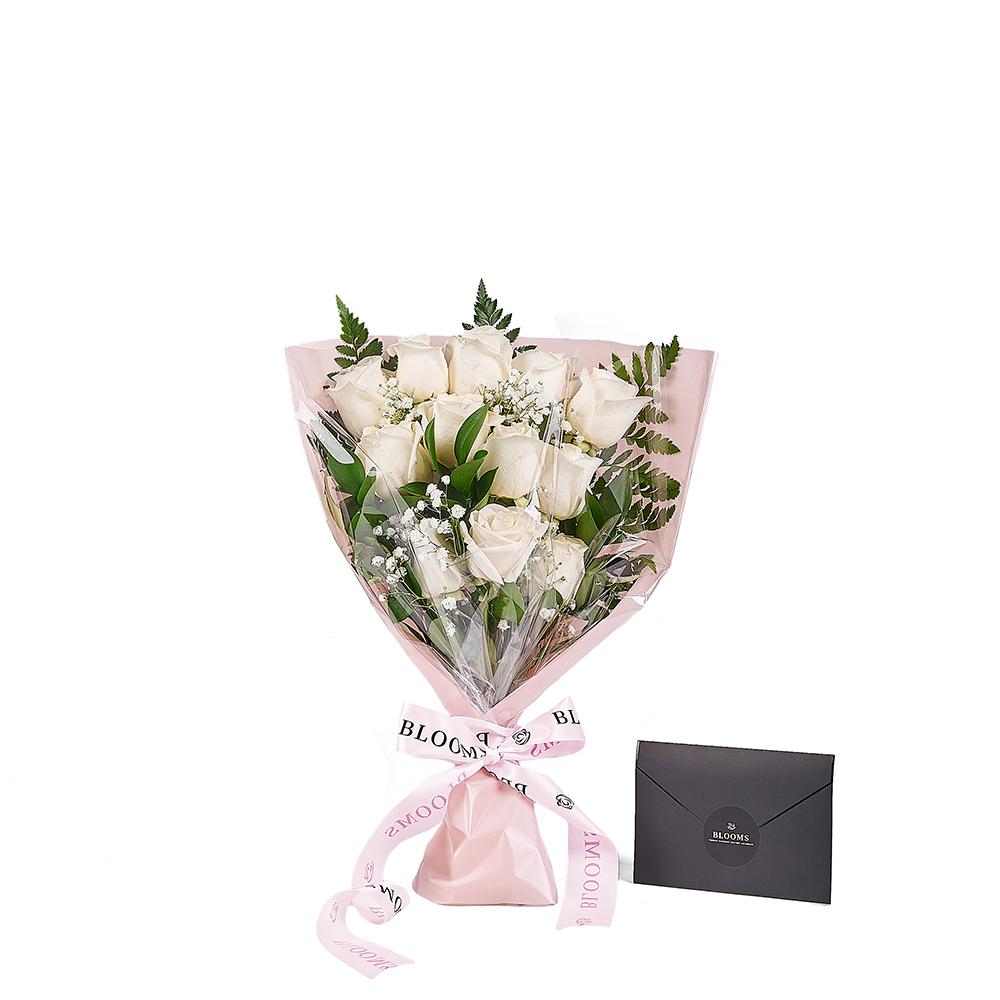 Mother’s Day Dozen White Rose Bouquet, mothers day gift, mothers day, rose gift, rose, Connecticut delivery