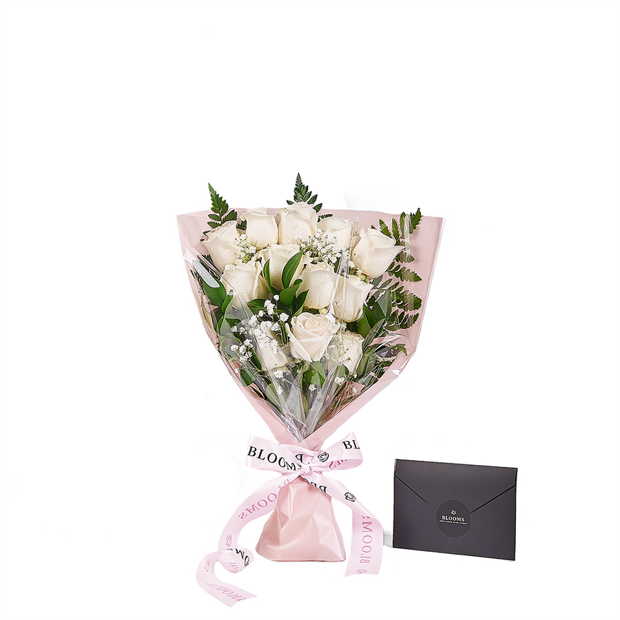 Mother’s Day Dozen White Rose Bouquet, mothers day gift, mothers day, rose gift, rose, Connecticut delivery