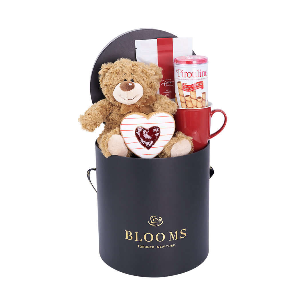Mother’s Day Hot Chocolate &amp; Teddy Gift Box - Mother’s Day Gift Baskets - Connecticut Delivery