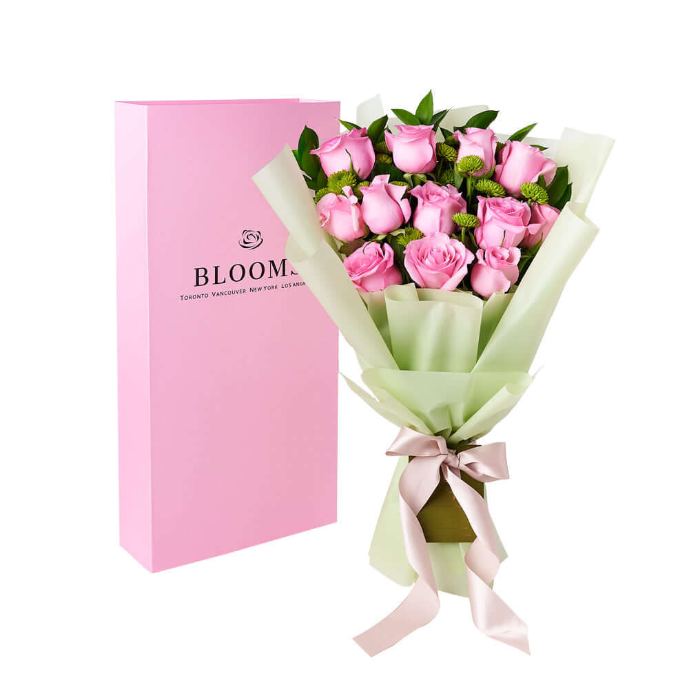 Pink Mixed Rose &amp; Daisy Bouquet with Box, rose gift baskets, gourmet gifts, gifts, roses. Connecticut Delivery