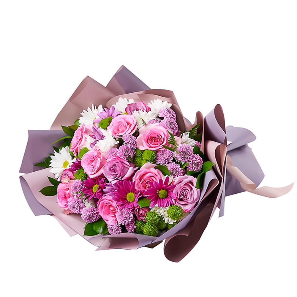 Pink &amp; Purple Mixed Daisy Bouquet, rose gift, daisy gift, mixed bouquet. Connecticut Delivery