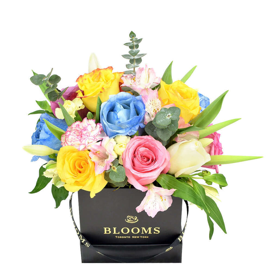 Rainbow Blossoms Mixed Arrangement, floral gift baskets, gift baskets, flower bouquets, floral arrangement. Connecticut Delivery