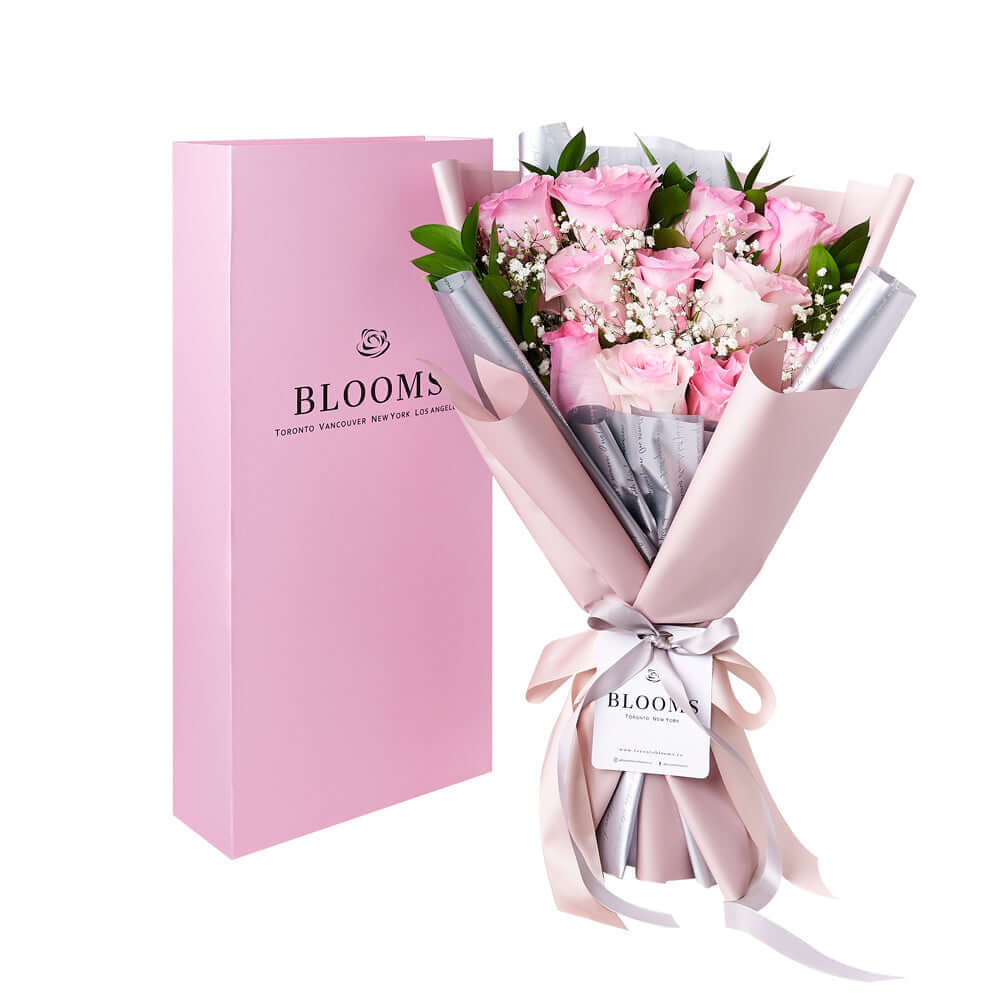 Simply Perfect Pink Rose Bouquet &amp; Box, rose gift, floral gifts, gifts, flowers, mother’s day. Connecticut Delivery
