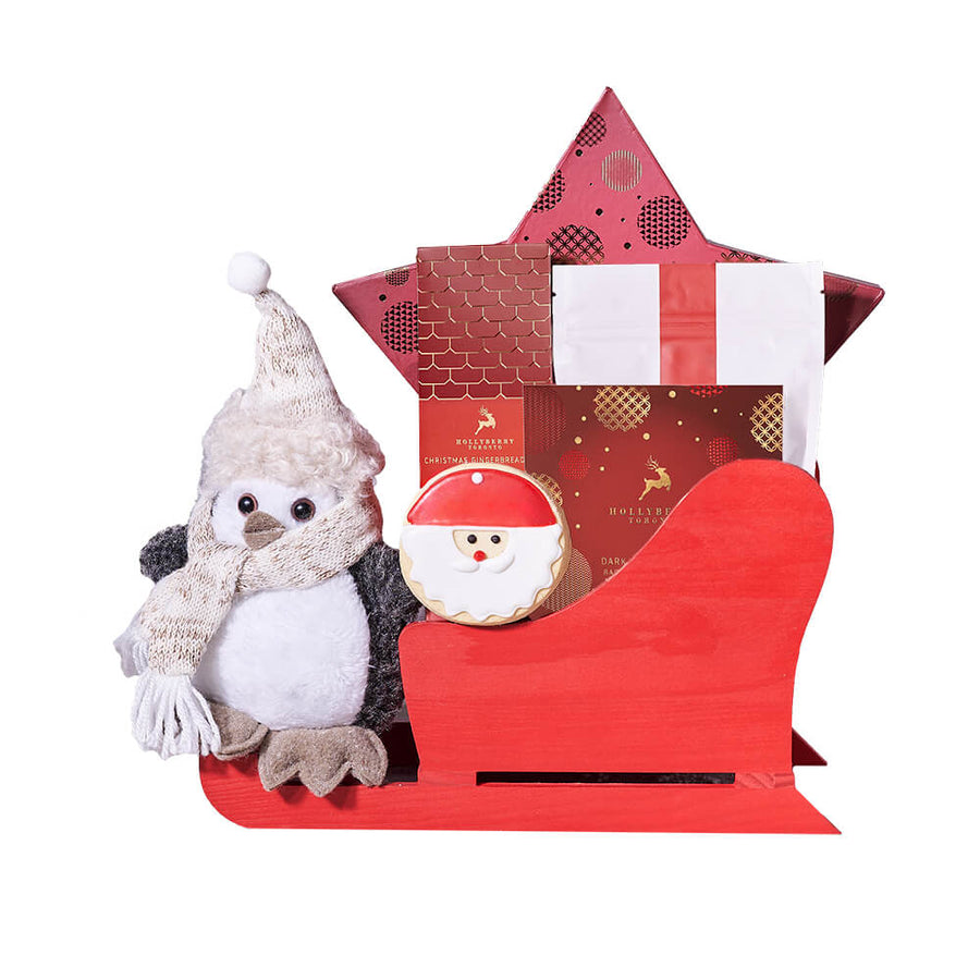 Star Bright Holiday Gift Sleigh, christmas gift, christmas, holiday gift, holiday, gourmet gift, gourmet, chocolate gift, chocolate