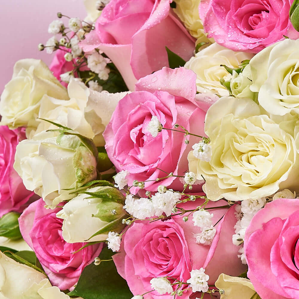 Sublime Pink & White Rose Bouquet, floral gift, rose gift, flower gift, rose bouquet. Connecticut Delivery