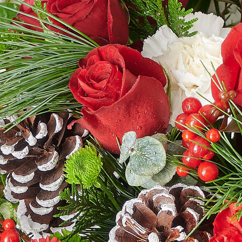 Mix Floral Arrangement, Floral Arrangement, holiday, christmas, Floral Gift, Floral Gift Box, Set 23993-2021, holiday flower box delivery, delivery flower box, christmas box Connecticut , Connecticut christmas box, Connecticut