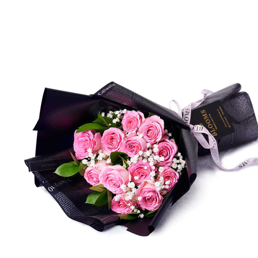 Valentine's Day 12 Stem Pink Rose Bouquet, Connecticut Flower Delivery, Valentine's Day gifts, rose gifts