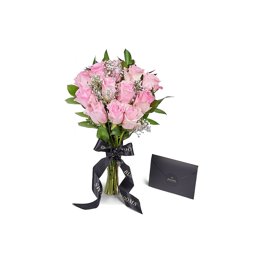Valentine's Pink Rose Arrangement – how the gift is presented