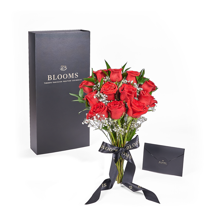 Valentine's Day 12 Stem Red Rose Bouquet With Designer Box