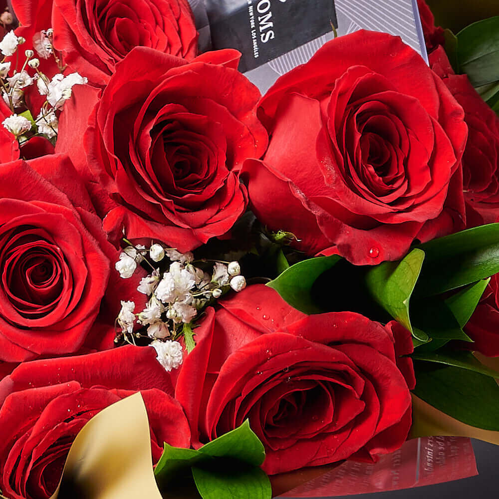 Valentine's Day 12 Stem Red Rose Bouquet With Designer Box, Connecticut Flower Delivery, roses, Valentine's Day gifts