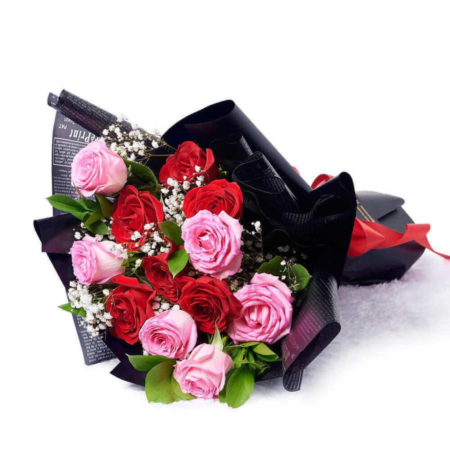 Valentine's Day 12 Stem Red & Pink Rose Bouquet, Connecticut Flower Delivery, Valentine's Day gifts, roses.