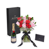 Valentine’s Day 12 Stem Red & Pink Rose Bouquet With Box & Champagne, Connecticut Flower Delivery, Valentine's Day gifts, roses