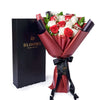 Valentine's Day 12 Stem Red & White Rose Bouquet With Box, Connecticut Flower Delivery, Valentine's Day gifts, roses,