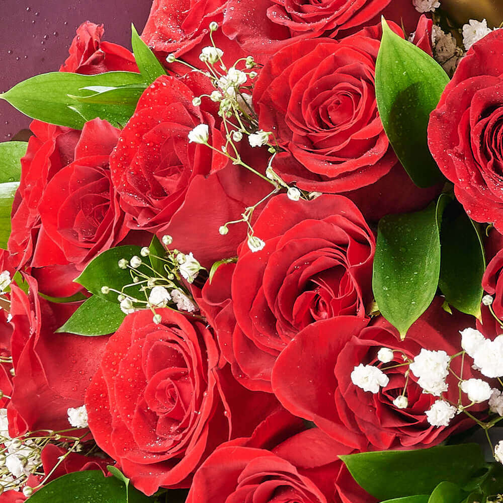 Valentine's Day Rose and Salal Wrap – how the gift is presented