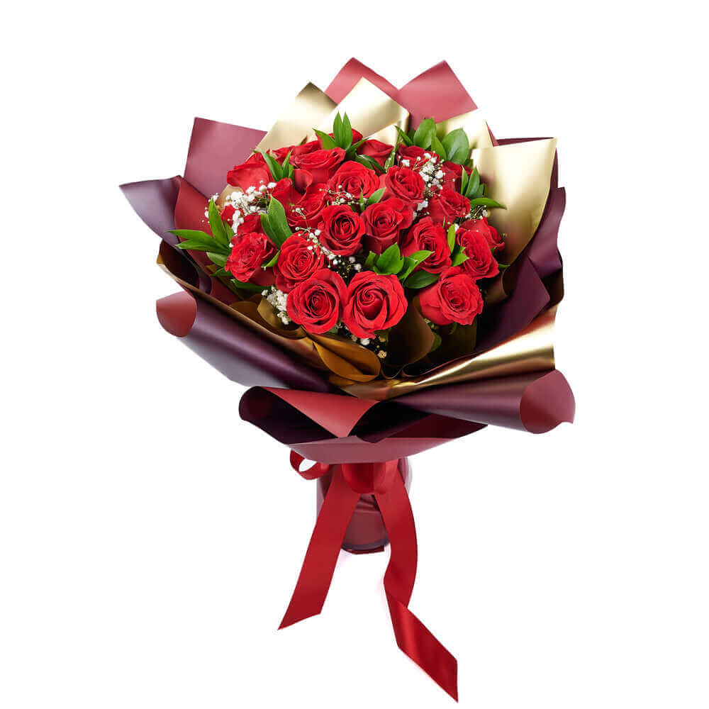 Valentine's Day 24 Red Roses Bouquet