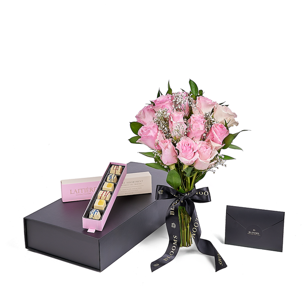 Rose Gifts | Valentine’s Day Dozen Pink Rose Bouquet With Box ...