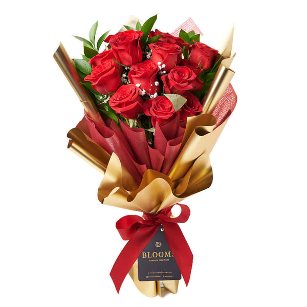 Rose Gifts | Valentine's Day Dozen Red Roses Bouquet - Connecticut Blooms