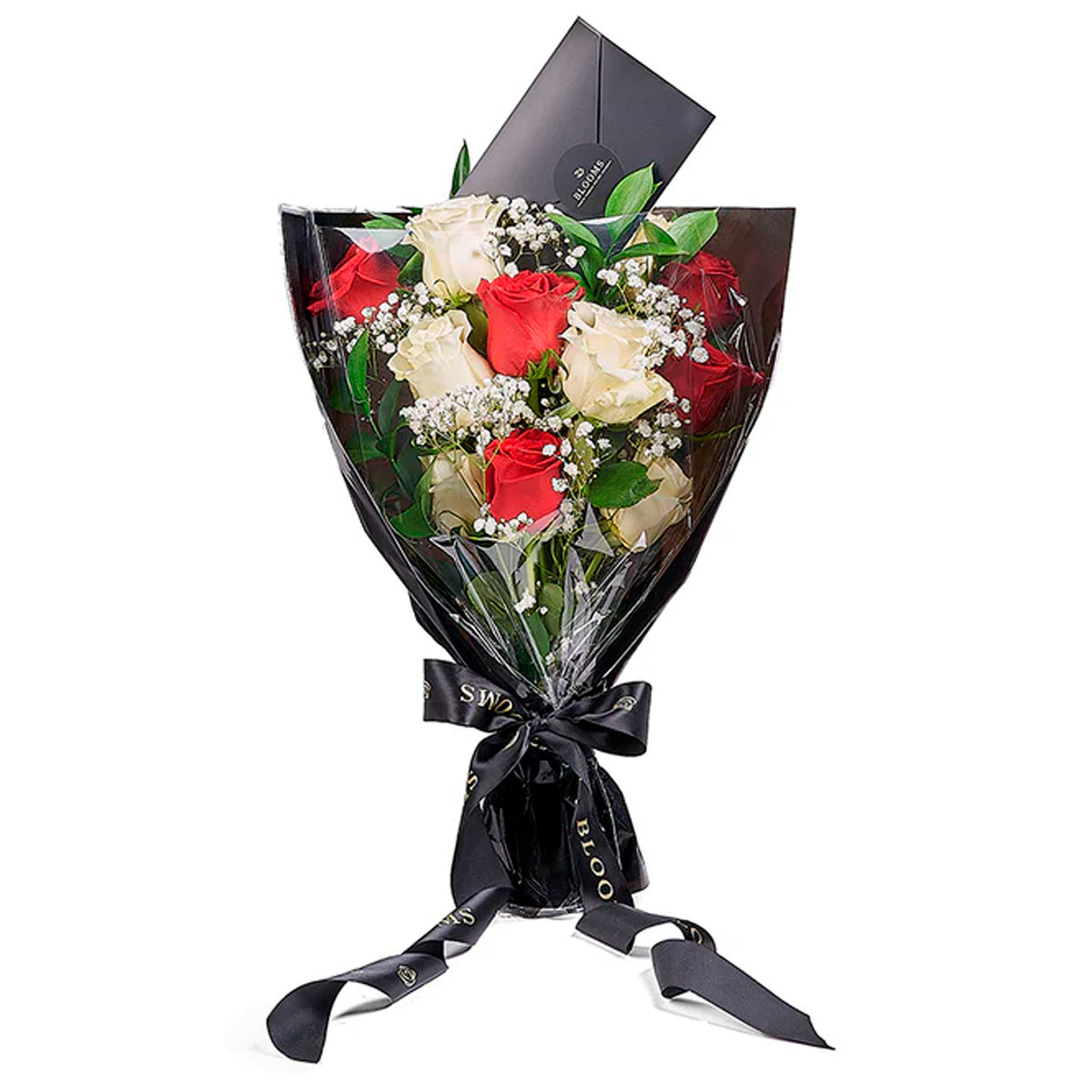Valentine's Day 12 Stem Red &amp; White Rose Bouquet, Connecticut Flower Delivery, Valentine's Day gifts, roses, plush gifts.