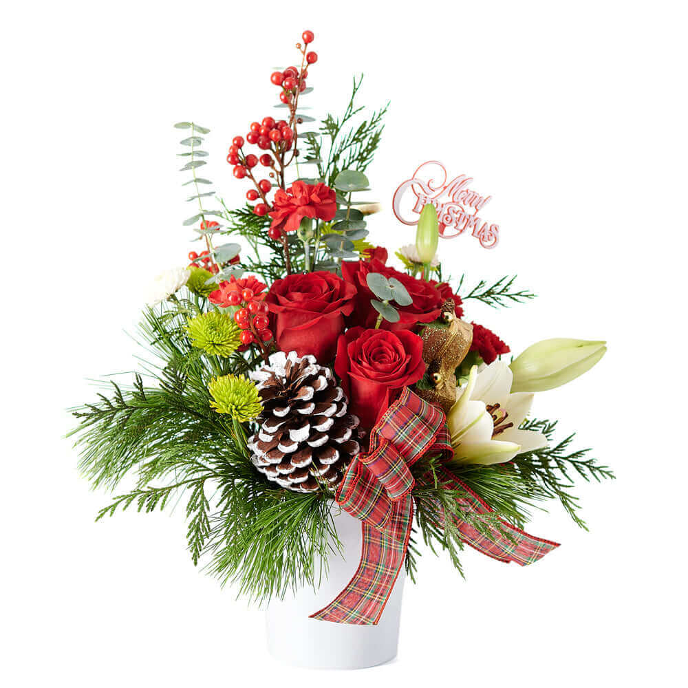 Mixed flower arrangement, holiday, christmas, Mixed Floral Arrangement, Floral Arrangement, Floral Gift, Connecticut Delivery.